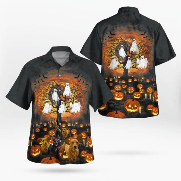 ShopBase Halloween AOP Short-sleeve Hawaiian Shirt Design By Canva!