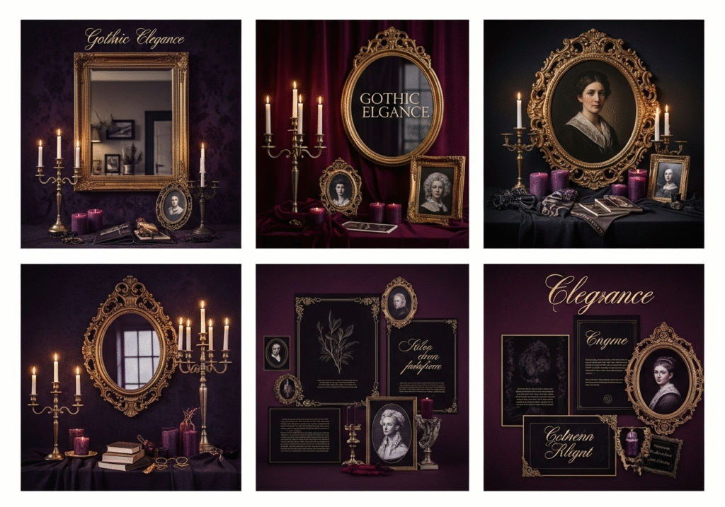 Gothic elegance design examples showing the sophisticated aesthetic